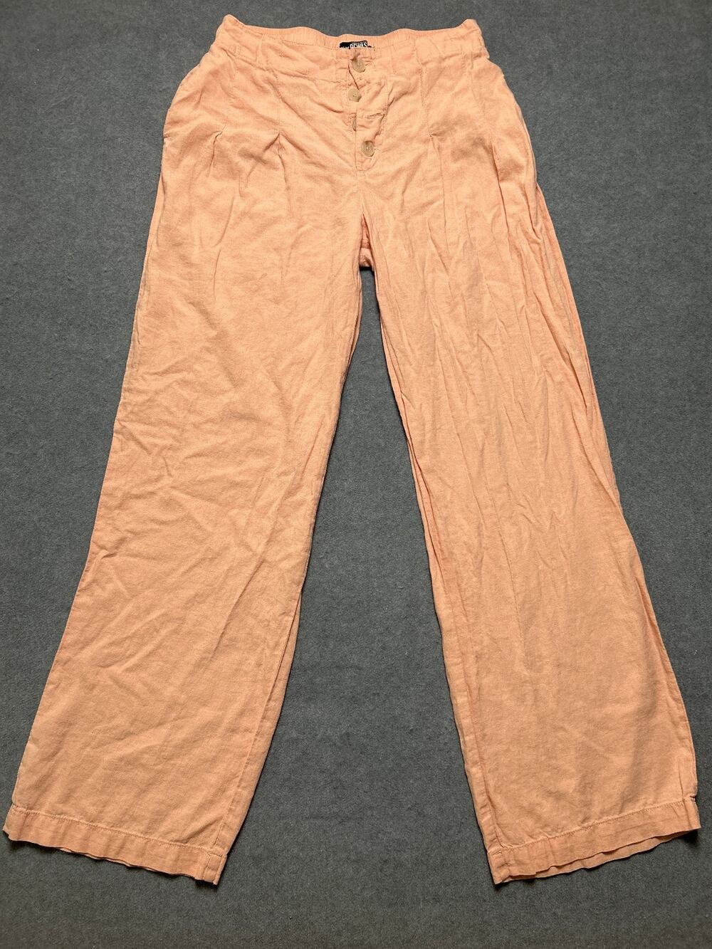 Rewash Linen Blend Wide Leg Pants Women's Medium Peach Boho Pull On Casual